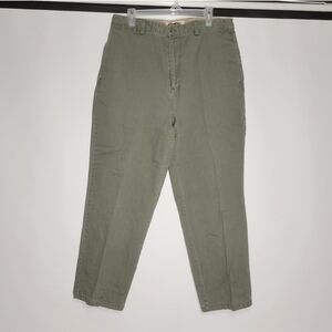 Green Chinos Relaxed Fit Cotton Pants